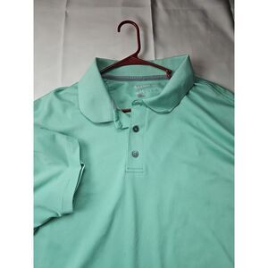 Reebok Polo Shirt Mens 4XL Golf Performance Outdoor Green Spellout Logo Casual